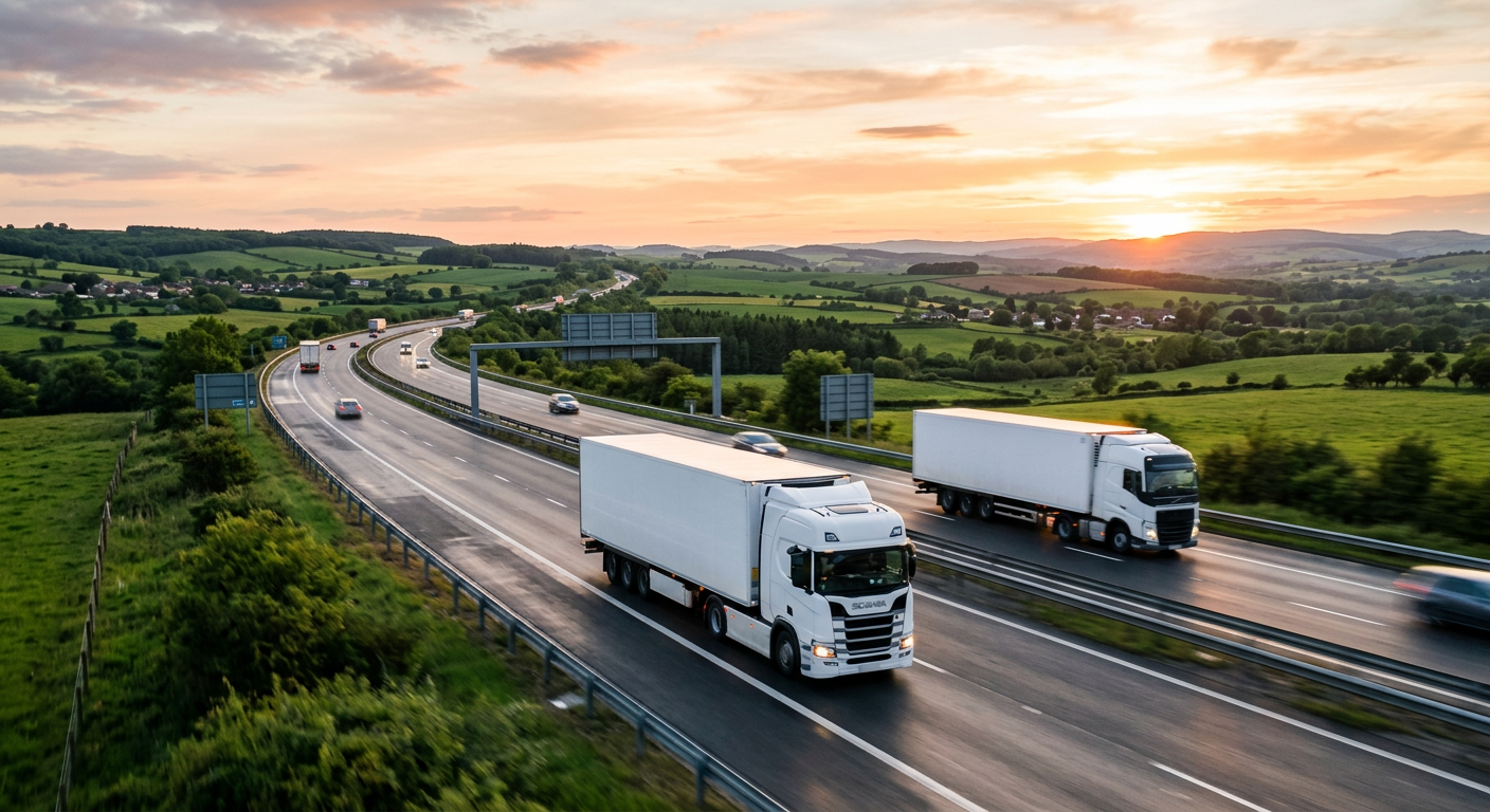 ALBOSSE-Lkw auf einer europäischen Autobahn